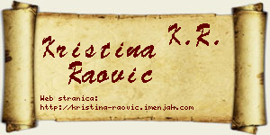 Kristina Raović vizit kartica